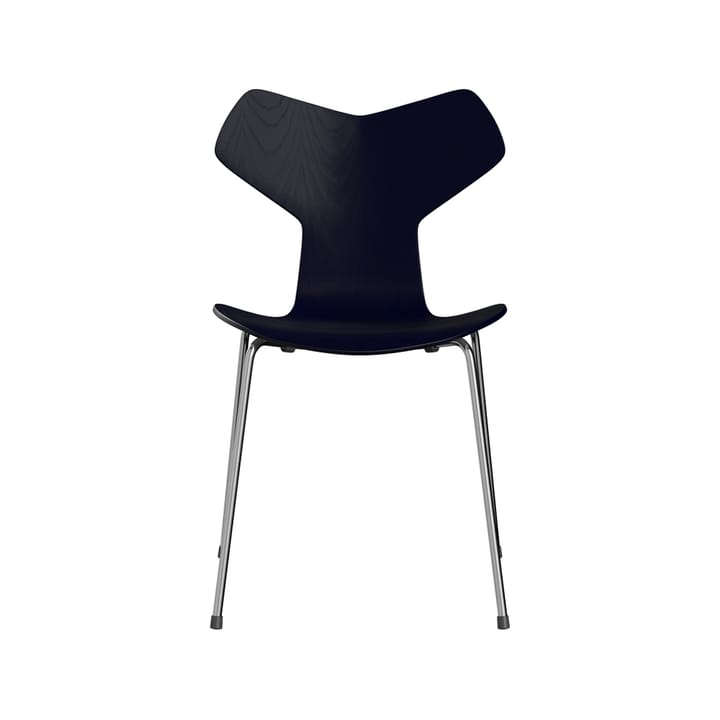 Grand Prix 3130 stol - Midnight blue-målad ask-kromat stålstativ - Fritz Hansen