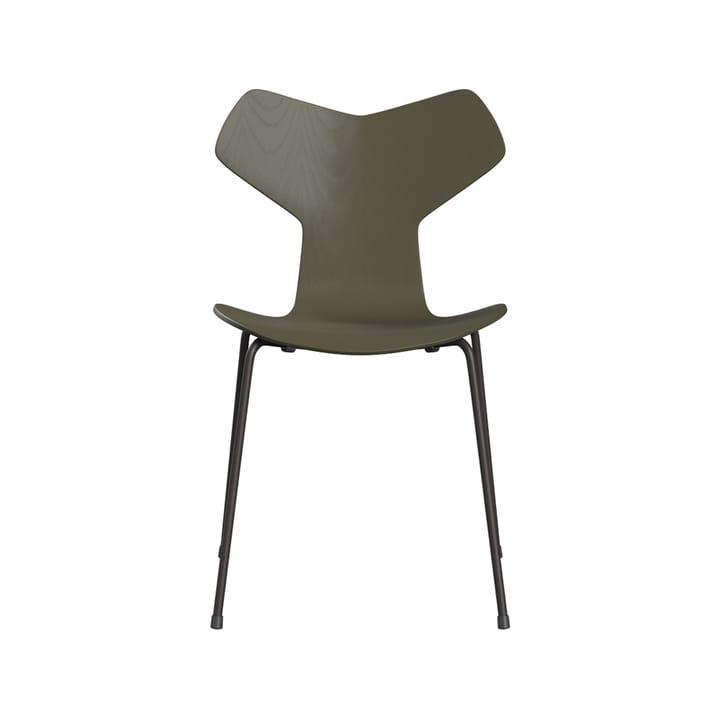 Grand Prix 3130 stol - Olive green-målad ask-grafitgrått stativ - Fritz Hansen