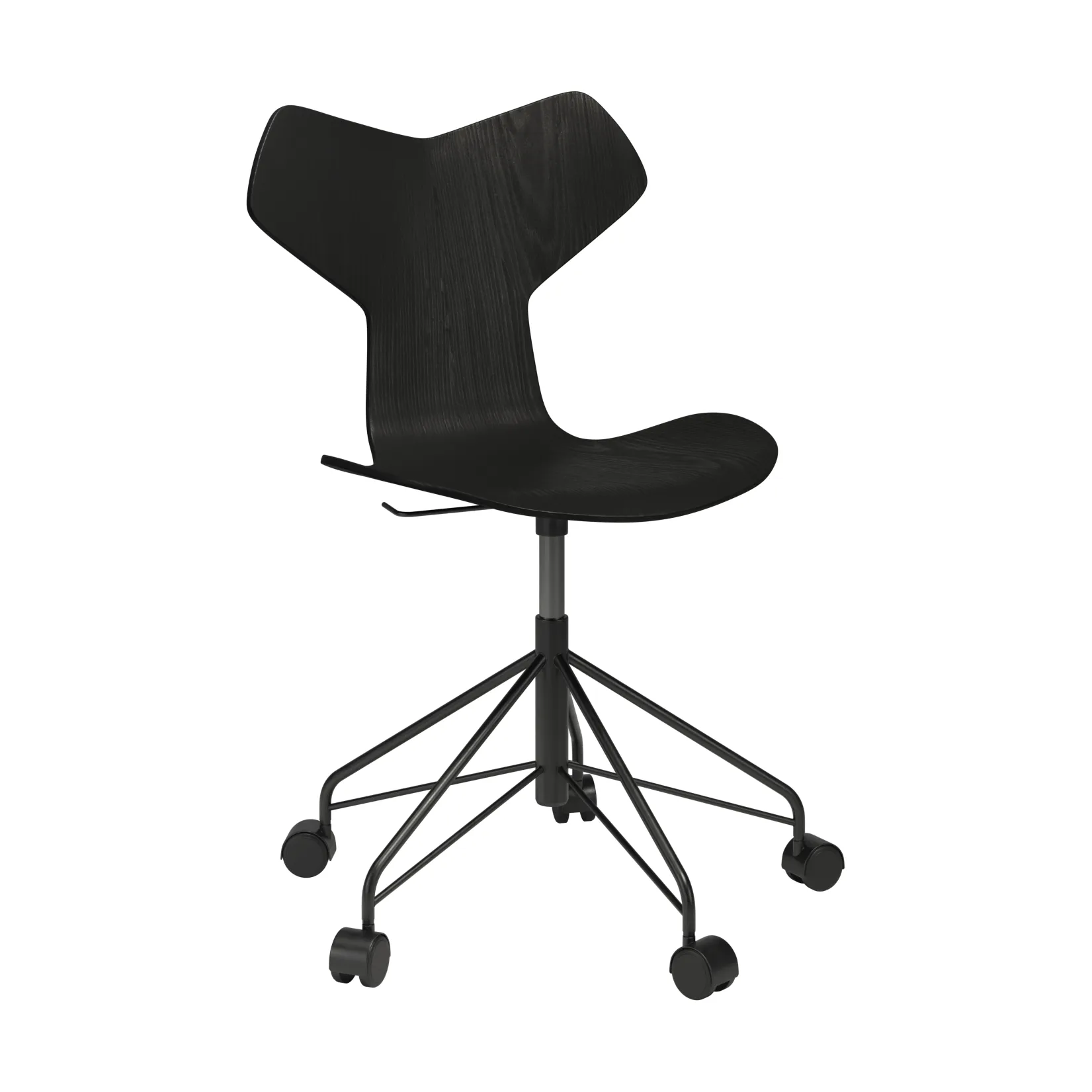 Grand Prix 3131 kontorsstol, Svart målad ask-svart stativ Fritz Hansen