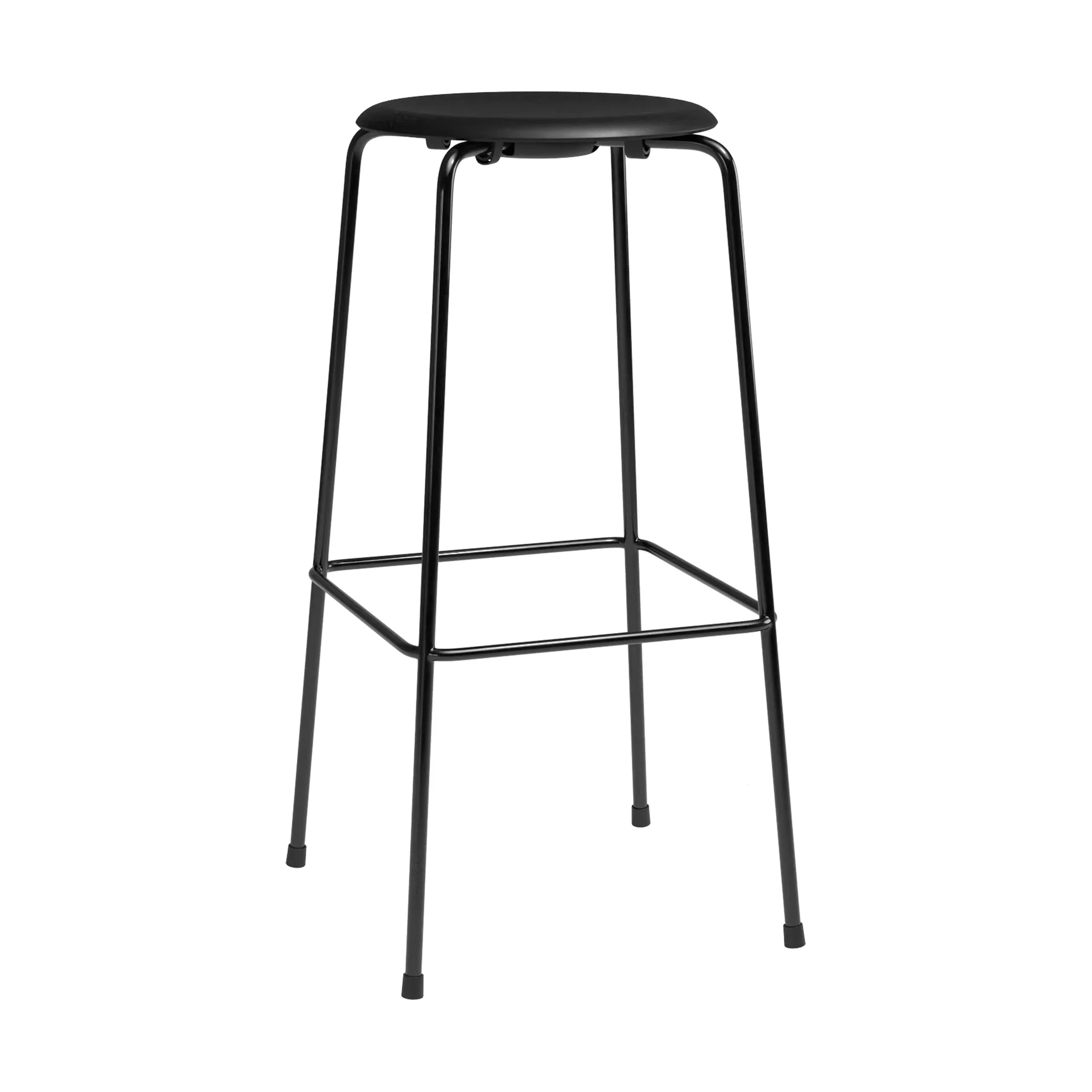 High Dot barpall, Essential läder svart-svart stål Fritz Hansen