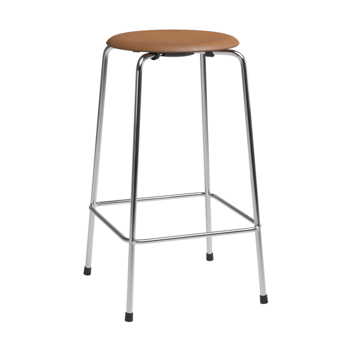 High Dot counter stool 4 ben - Wild läder walnut-krom - Fritz Hansen