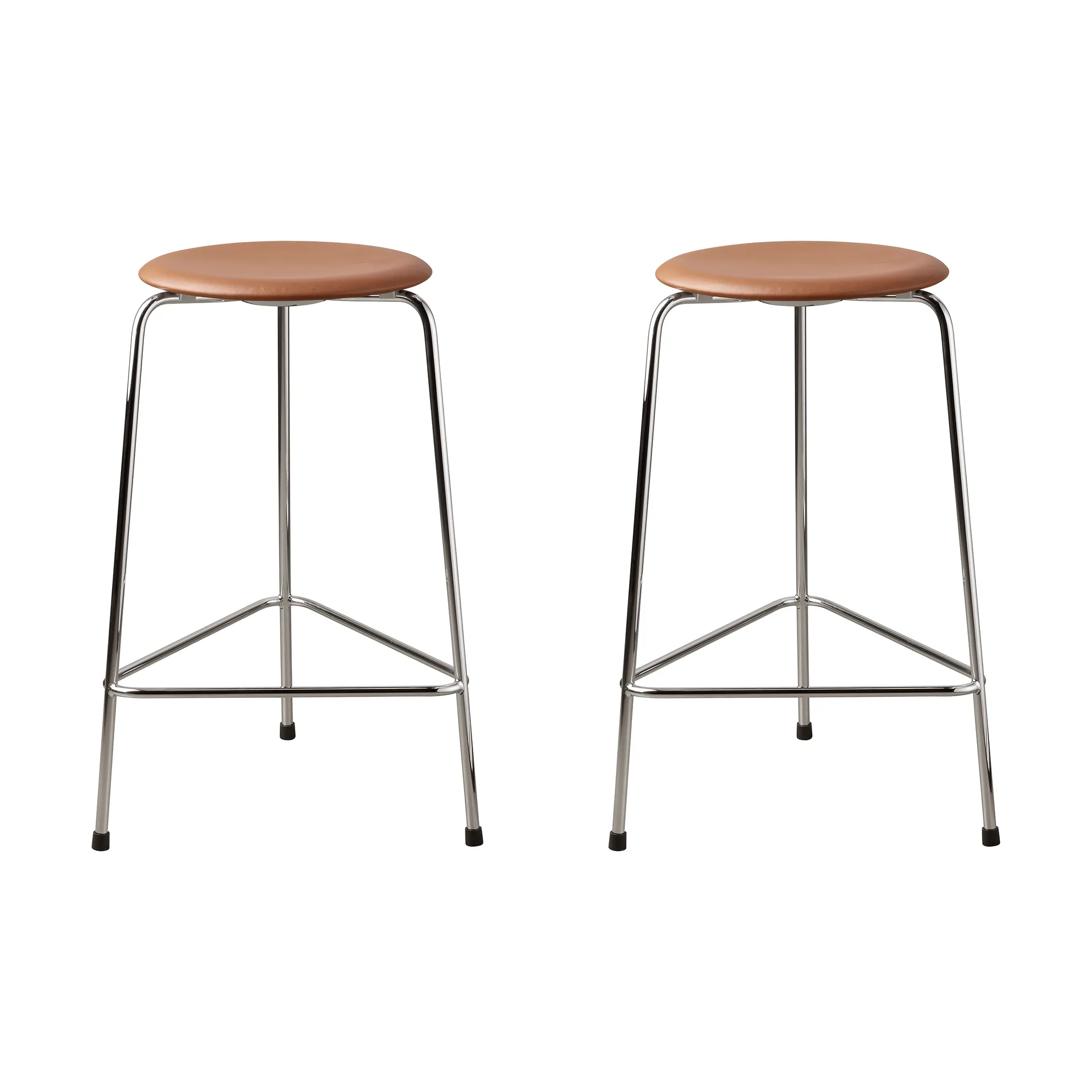 High Dot pall läder, Walnut, 2-pack Fritz Hansen