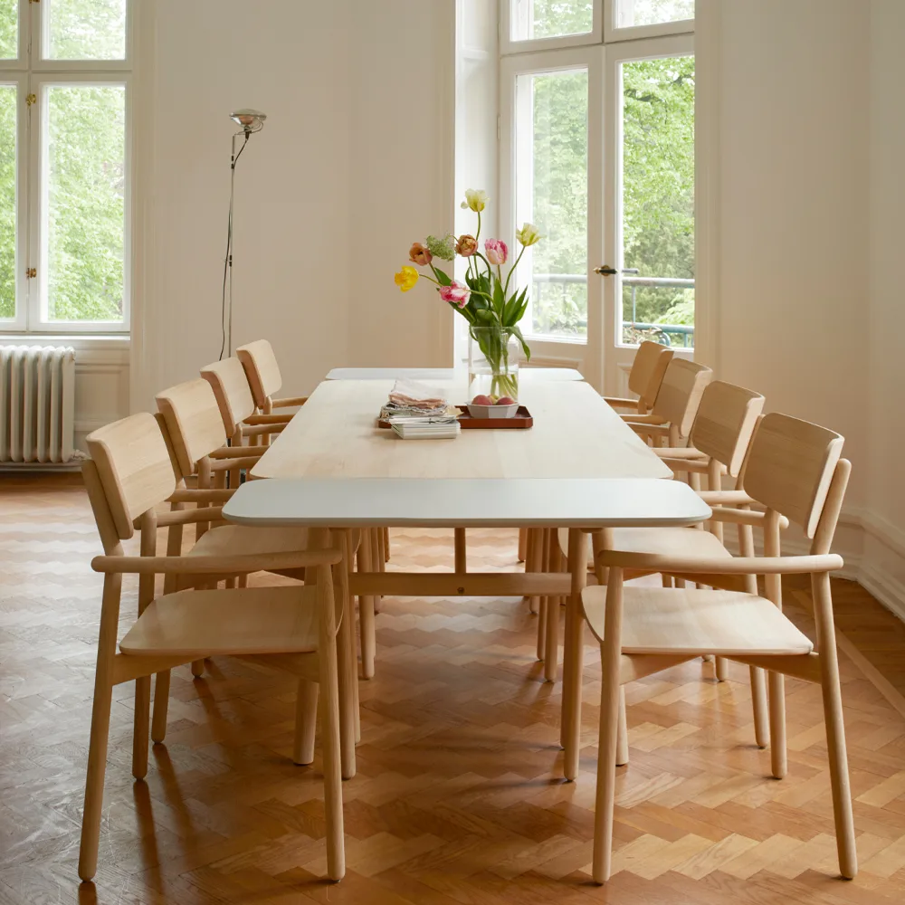 Hven matbord 94x190 cm, Obehandlad ek Fritz Hansen