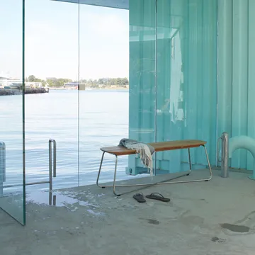 Lilium bänk - teak, rostfritt stål - Fritz Hansen