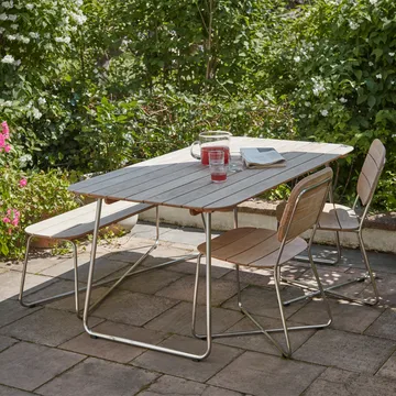 Lilium bänk - teak, rostfritt stål - Fritz Hansen