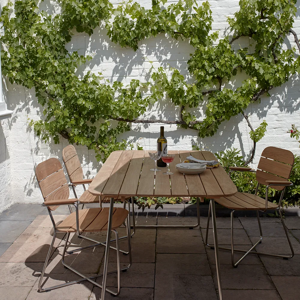 Lilium karmstol, teak, rostfritt stål Fritz Hansen