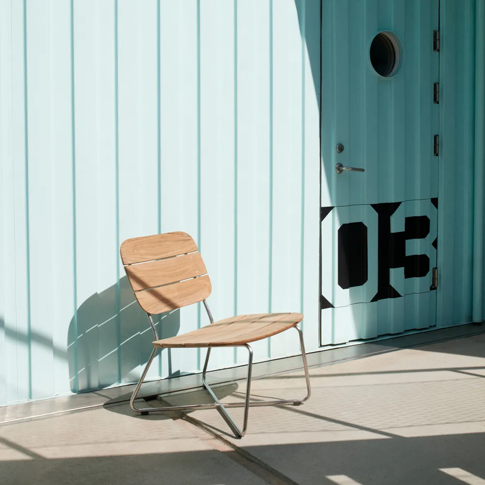 Lilium loungestol, teak, rostfritt stål Fritz Hansen