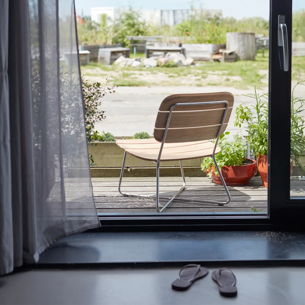 Lilium loungestol, teak, rostfritt stål Fritz Hansen