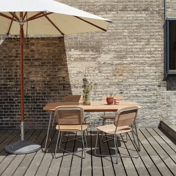 Lilium matbord - teak, rostfritt stål - Fritz Hansen