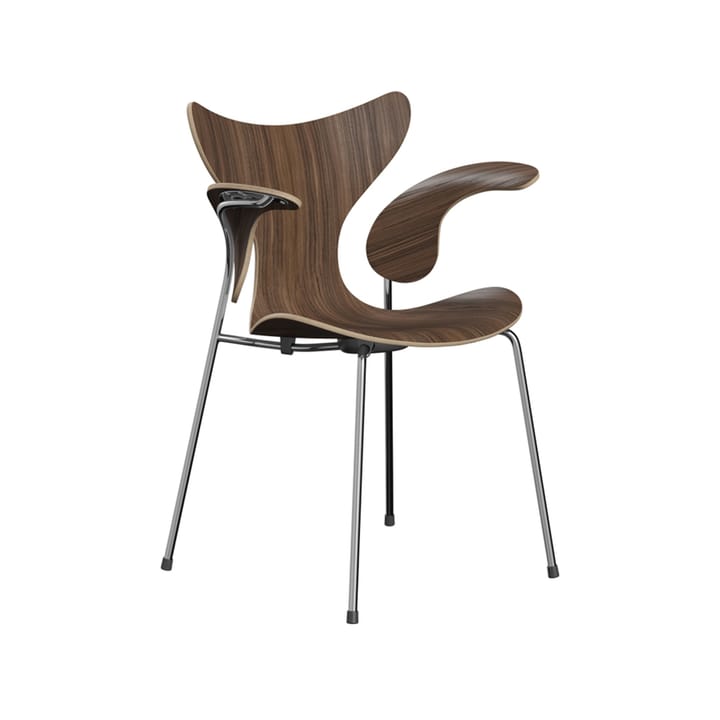 Liljan 3208 karmstol - Lacquered walnut-chrome - Fritz Hansen