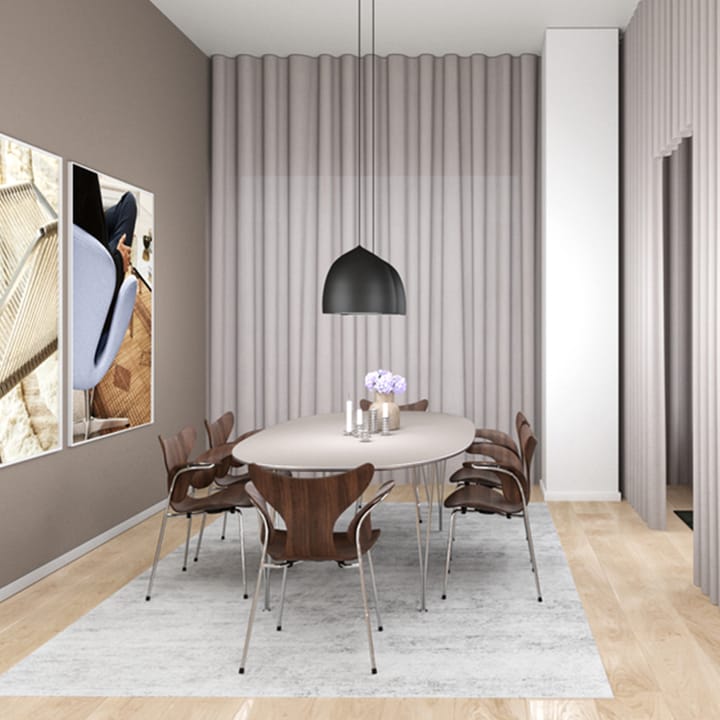 Liljan 3208 karmstol, Lacquered walnut-chrome Fritz Hansen
