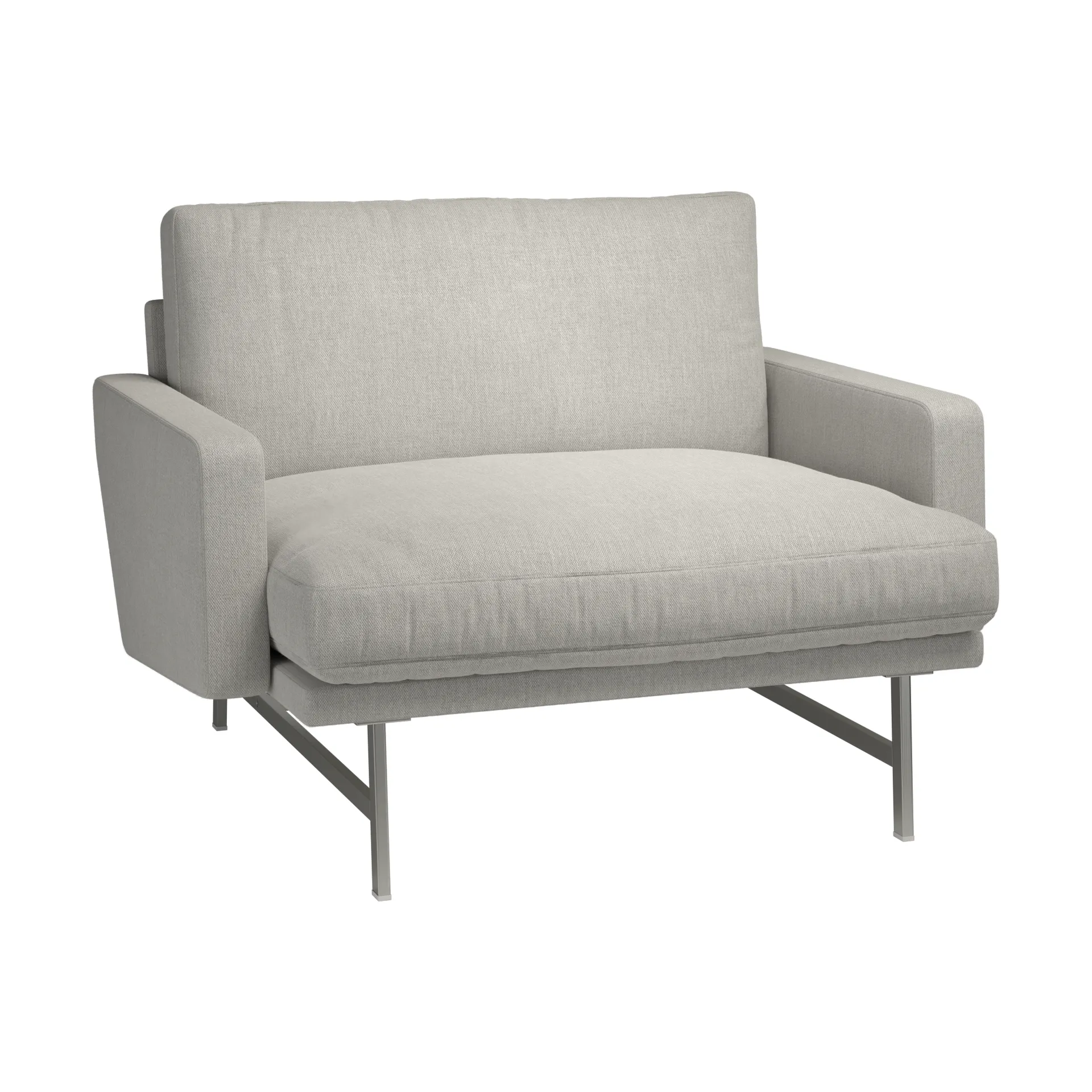 Lissoni PL111 lounge chair large, Clay 012-rostfritt stål Fritz Hansen