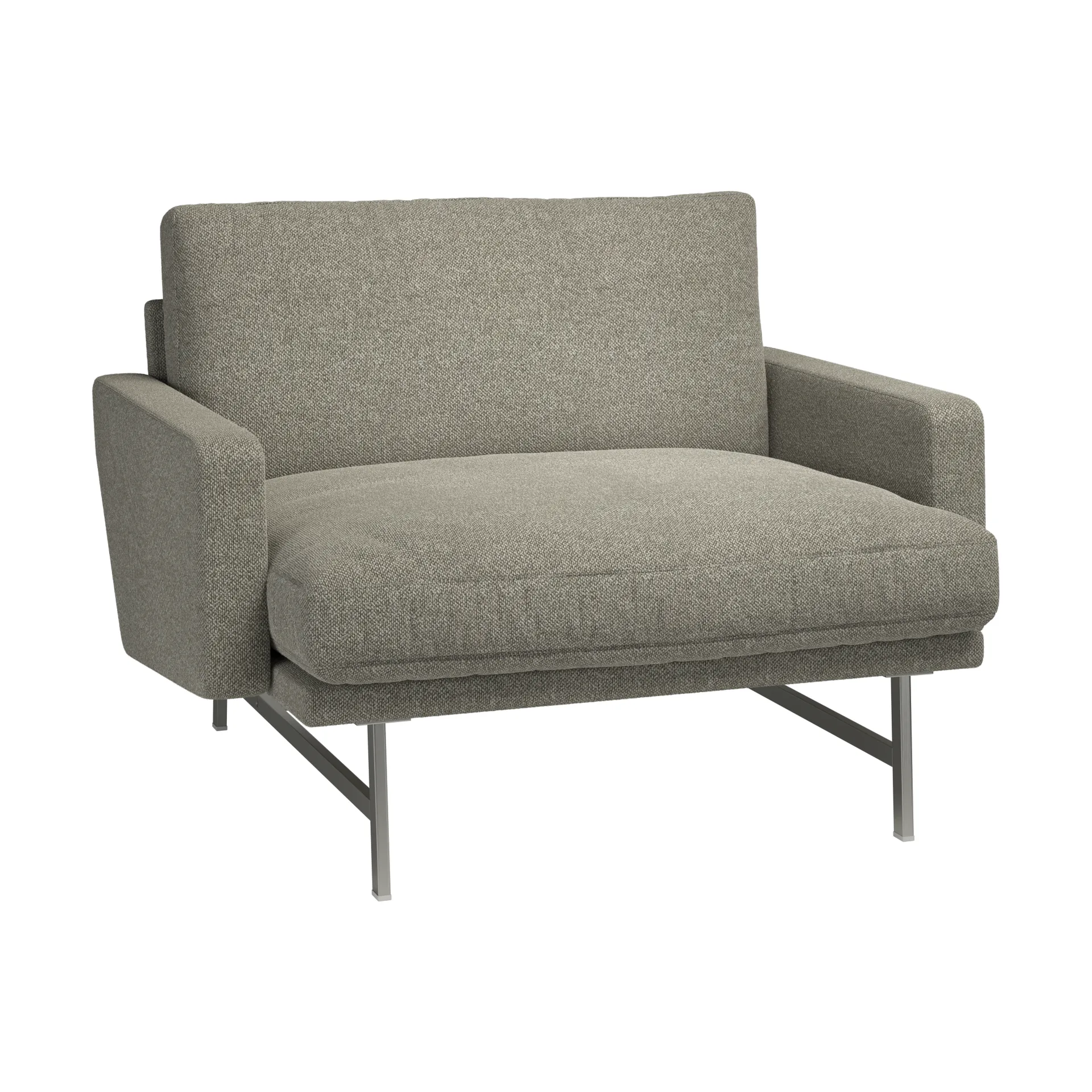 Lissoni PL111 lounge chair large, Moss 015-rostfritt stål Fritz Hansen
