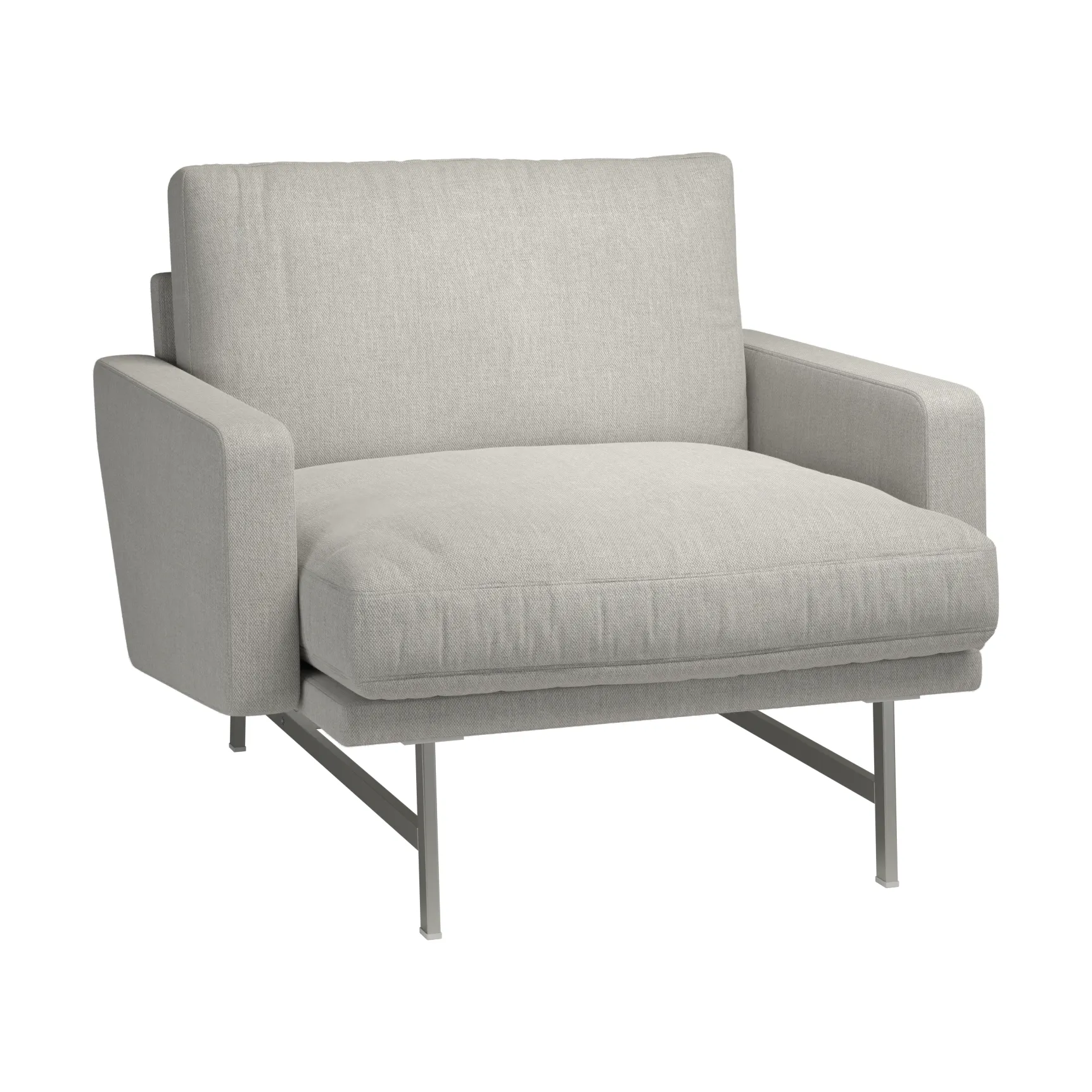 Lissoni PL111S lounge chair small, Clay 012-rostfritt stål Fritz Hansen