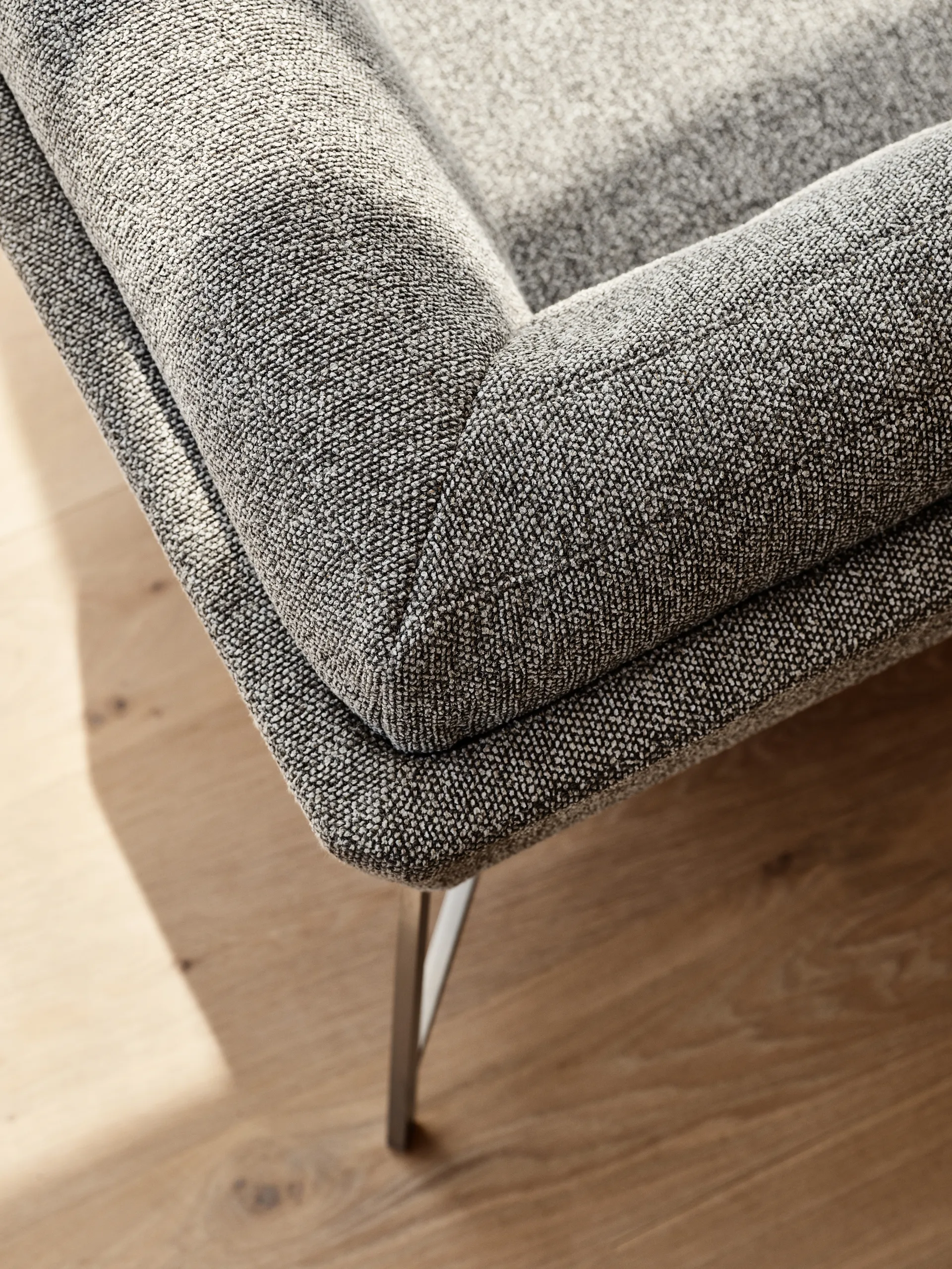 Lissoni PL114 L vänsterställd hörnsoffa, Moss 015-rostfritt stål Fritz Hansen