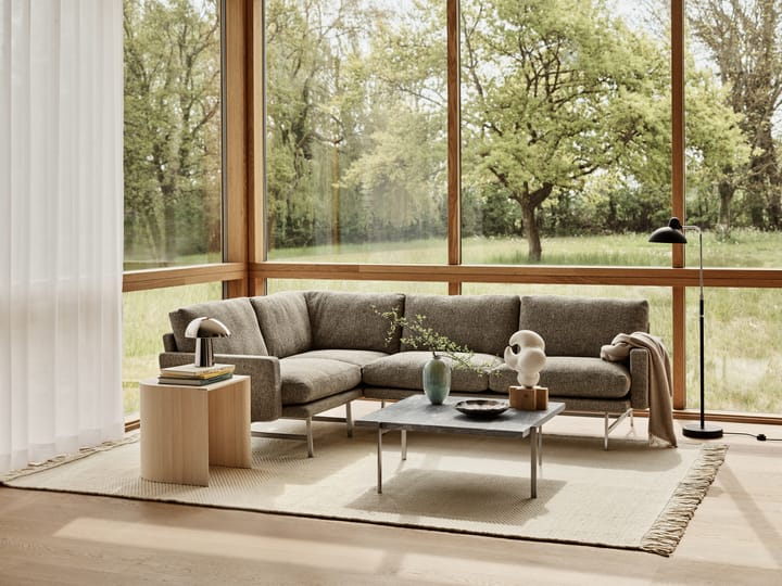Lissoni PL114 R högerställd hörnsoffa, Moss 015-rostfritt stål Fritz Hansen