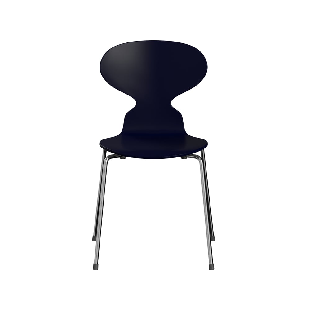 Fritz Hansen Myran 3101 stol midnight blue, lackad, kromat stålstativ