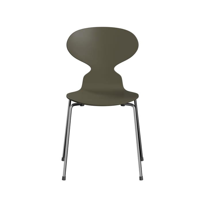 Myran 3101 stol - olive green, lackad, kromat stålstativ - Fritz Hansen