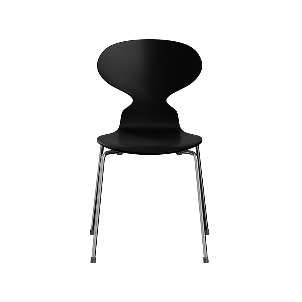 Fritz Hansen Myran 3101 stol svart, lackad, kromat stålstativ