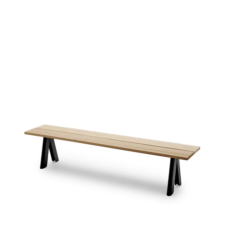 Overlap bänk - cederträ, anthracite black stativ - Fritz Hansen