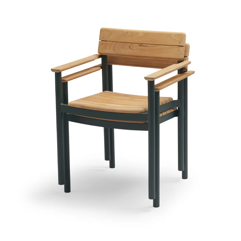 Pelagus karmstol teak, Hunter green Fritz Hansen