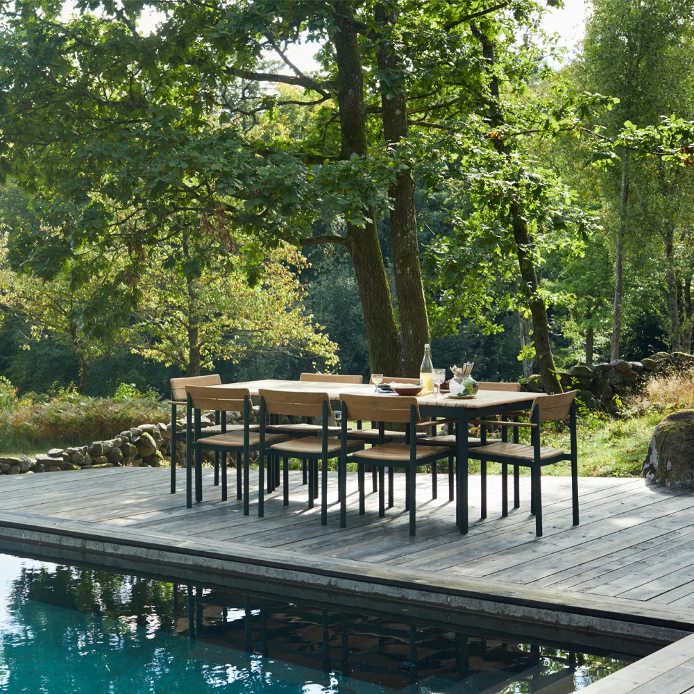 Pelagus matbord teak 214x90,5 cm, Hunter green Fritz Hansen