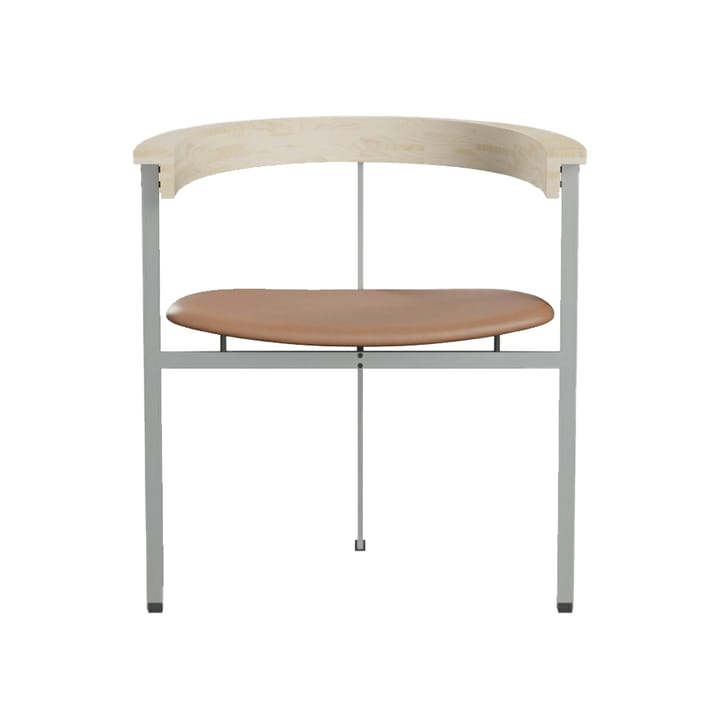 PK11 stol - Leather rustic brown-Ash-steel - Fritz Hansen