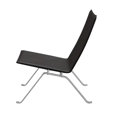 PK22 fåtölj - Aura black brown läder-rostfritt stål - Fritz Hansen