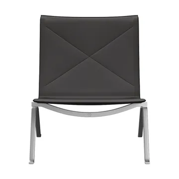PK22 fåtölj - Aura black brown läder-rostfritt stål - Fritz Hansen