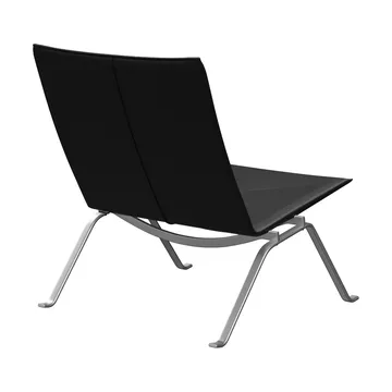 PK22 fåtölj - Aura black läder-rostfritt stål - Fritz Hansen