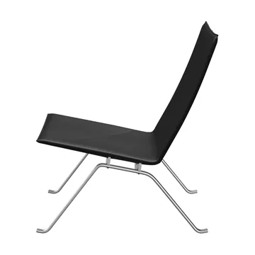 PK22 fåtölj - Aura black läder-rostfritt stål - Fritz Hansen