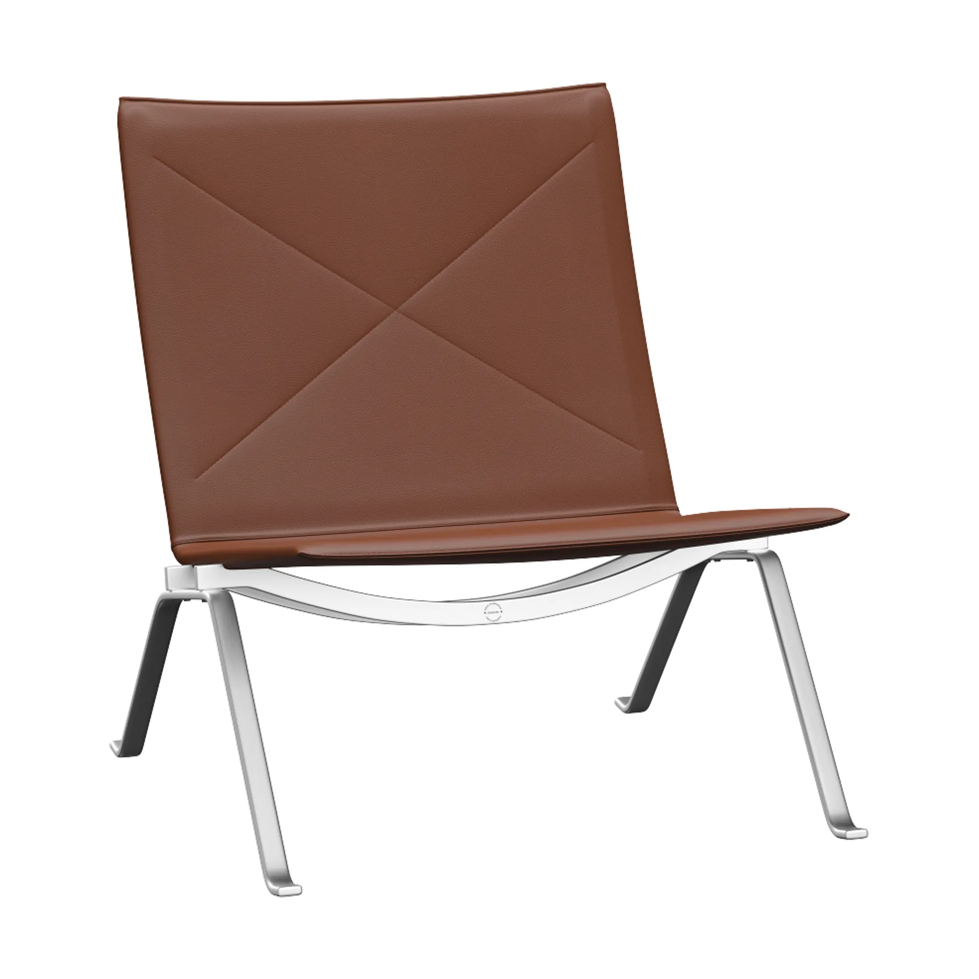 PK22 fåtölj, Aura cognac läder-rostfritt stål Fritz Hansen