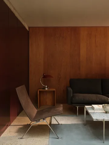 PK22 fåtölj - Aura walnut läder-rostfritt stål - Fritz Hansen