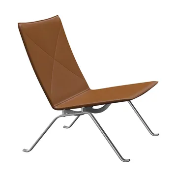 PK22 fåtölj - Aura walnut läder-rostfritt stål - Fritz Hansen