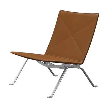 PK22 fåtölj - Aura walnut läder-rostfritt stål - Fritz Hansen