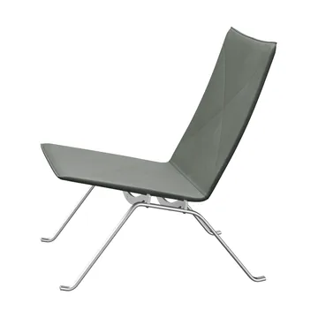 PK22 fåtölj - Grace concrete grey läder-rostfritt stål - Fritz Hansen