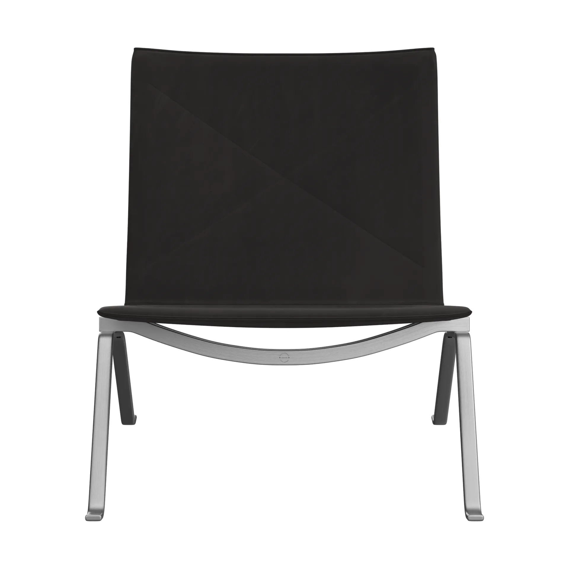 PK22 fåtölj, Haze antracite läder-rostfritt stål Fritz Hansen