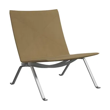 PK22 fåtölj - Haze beige läder-rostfritt stål - Fritz Hansen