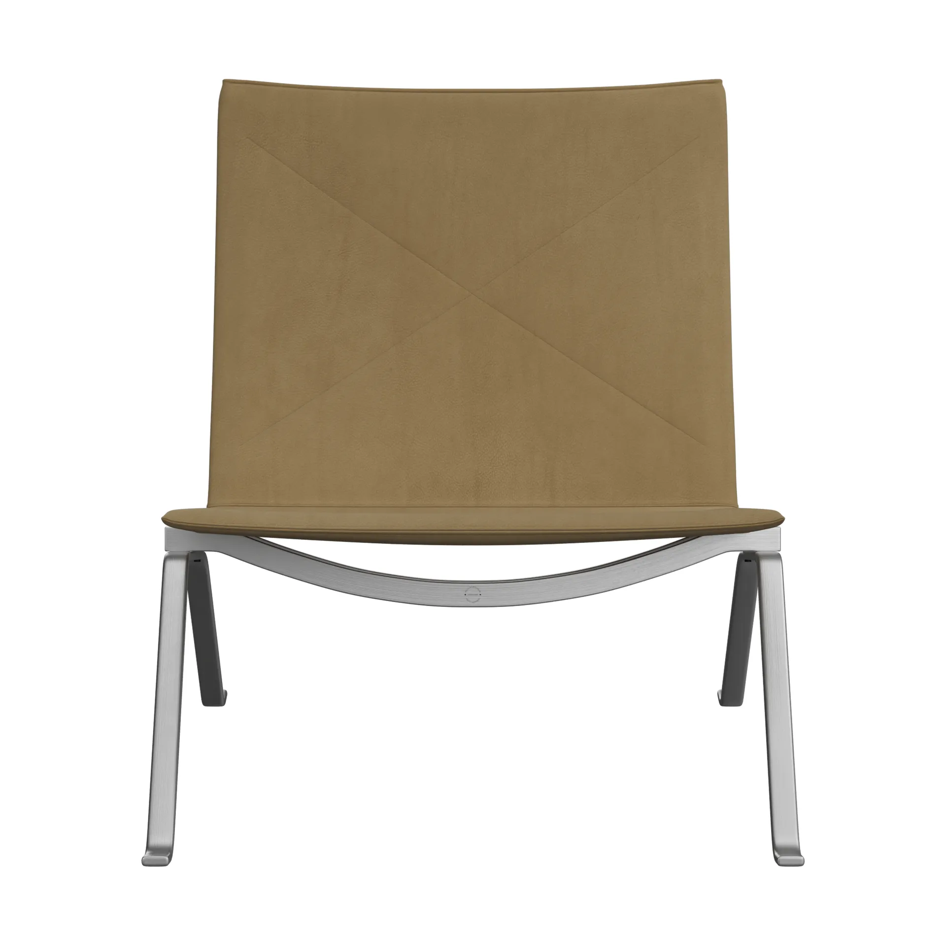 PK22 fåtölj, Haze beige läder-rostfritt stål Fritz Hansen