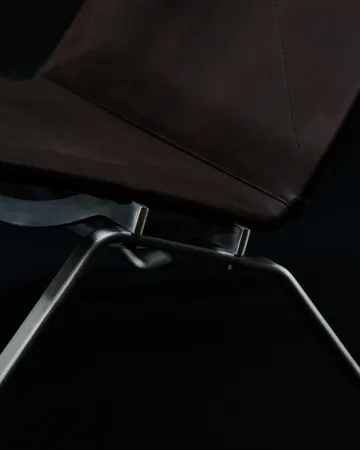 PK22 fåtölj - Haze dark brown läder-rostfritt stål - Fritz Hansen