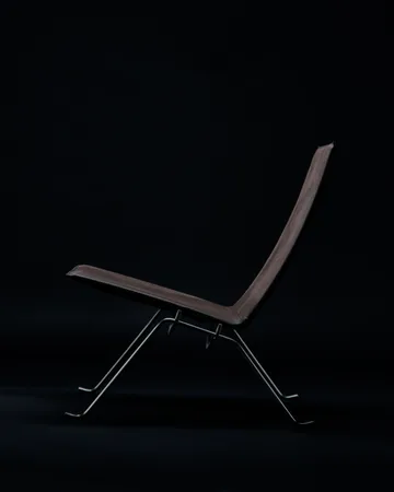 PK22 fåtölj - Haze dark brown läder-rostfritt stål - Fritz Hansen