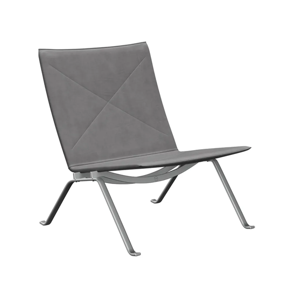 PK22 fåtölj, Leather embrace concrete Fritz Hansen