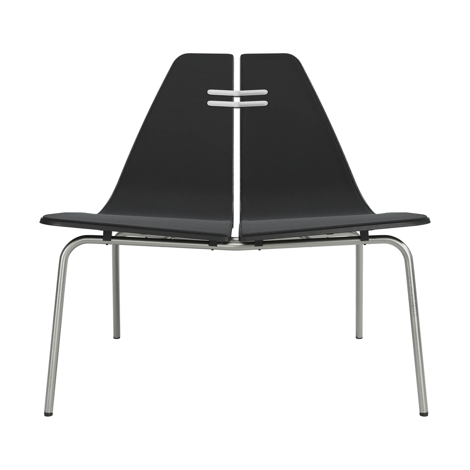 PK23 fåtölj, Black-Christianshavn 1175-rostfritt stålstativ Fritz Hansen