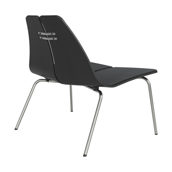 PK23 fåtölj, Black-Christianshavn 1175-rostfritt stålstativ Fritz Hansen