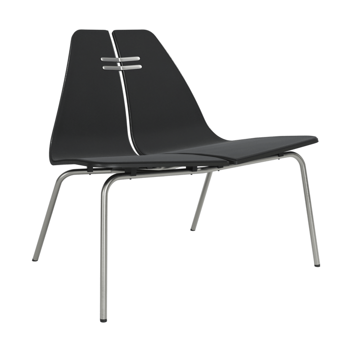 PK23 fåtölj, Black-Christianshavn 1175-rostfritt stålstativ Fritz Hansen