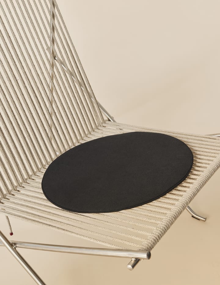 PK4 loungestol med dyna - Rostfritt stål-natur-svart - Fritz Hansen
