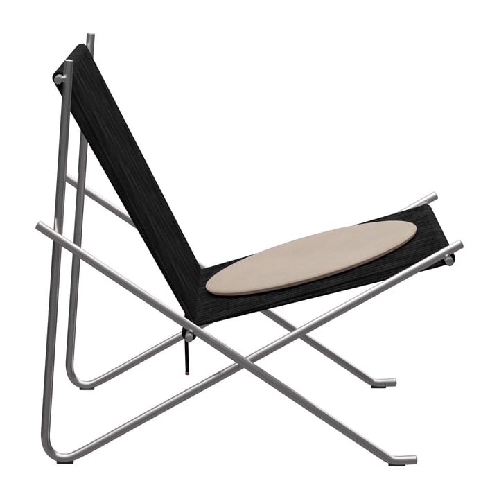 PK4 loungestol med dyna - Rostfritt stål-svart-natur - Fritz Hansen