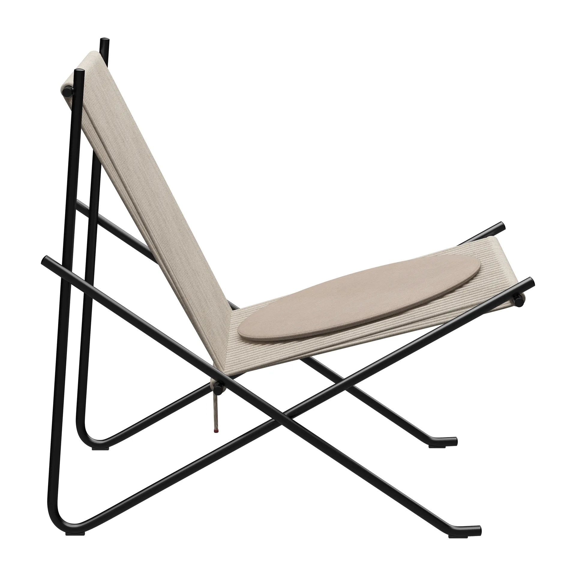 PK4 loungestol med dyna, Svart-natur-natur Fritz Hansen