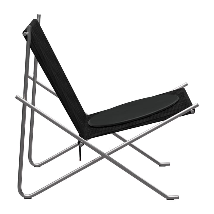 PK4 loungestol med läderdyna - Rostfritt stål-svart-svart - Fritz Hansen