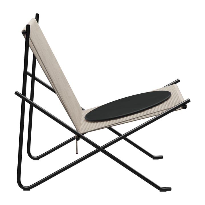 PK4 loungestol med läderdyna - Svart-natur-svart - Fritz Hansen